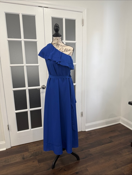 Banana Republic Dresses & Skirts - Banana Republic One-Shoulder Ruffle Maxi Dress in Royal Blue